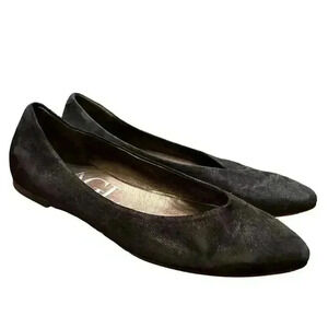 AGL Attilio Giusti Leombruni Ballet Flats 38.5 Black Shimmer Leather US 7.5 Shoe